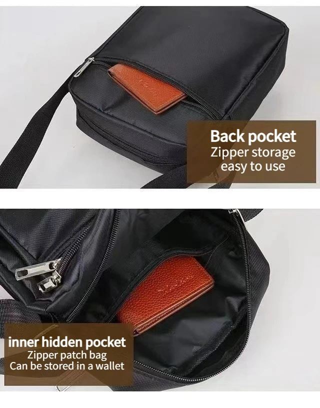 Geschäftsreise Herren-Umhängetasche Wasserdichte und Verschleißfeste Schultertasche Multifunktionaler Kleingeld-Rucksack – Detail 11