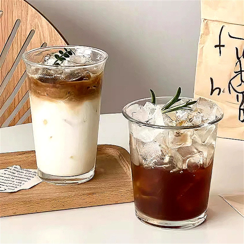 

360ml/365ml Korean Style Coffee Cup Iced Latte Mocha Cups Transparent Beverage Mug Simple Juice Milk Tea Mugs Drinking Glasses