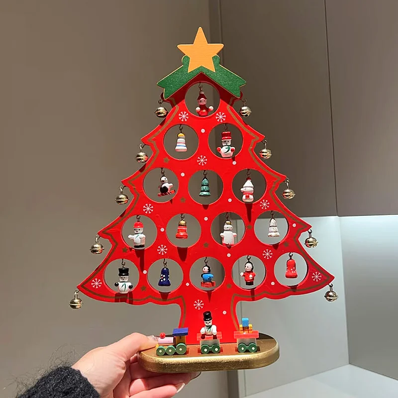 Christmas tree decoration tabletop ornament DIY mini Christmas tree wooden material package