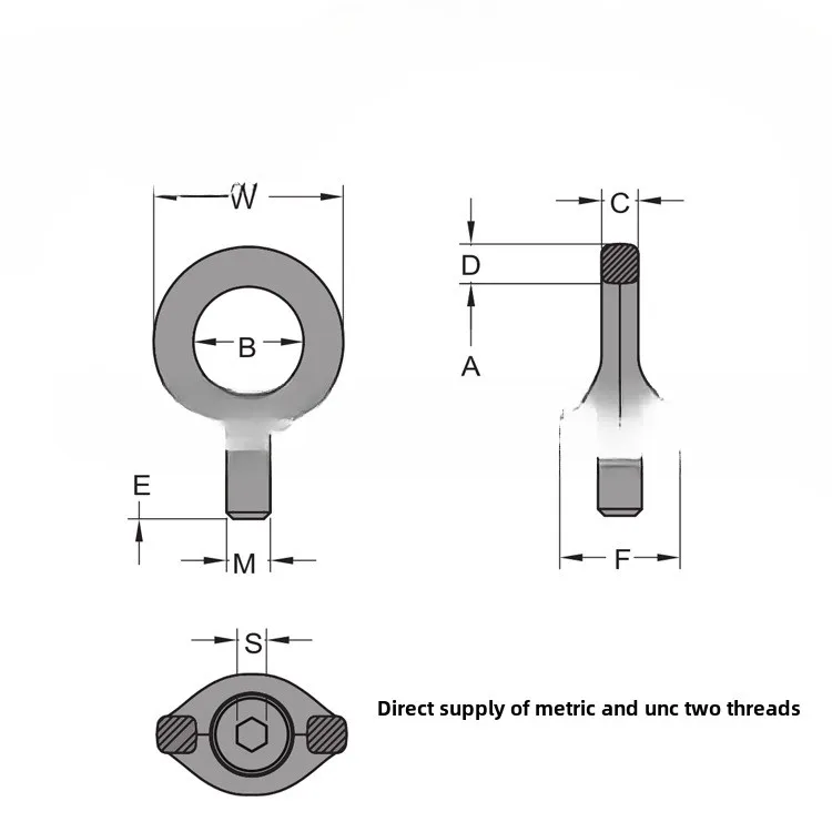 stainless steel safety eye type rotating lifting ring
