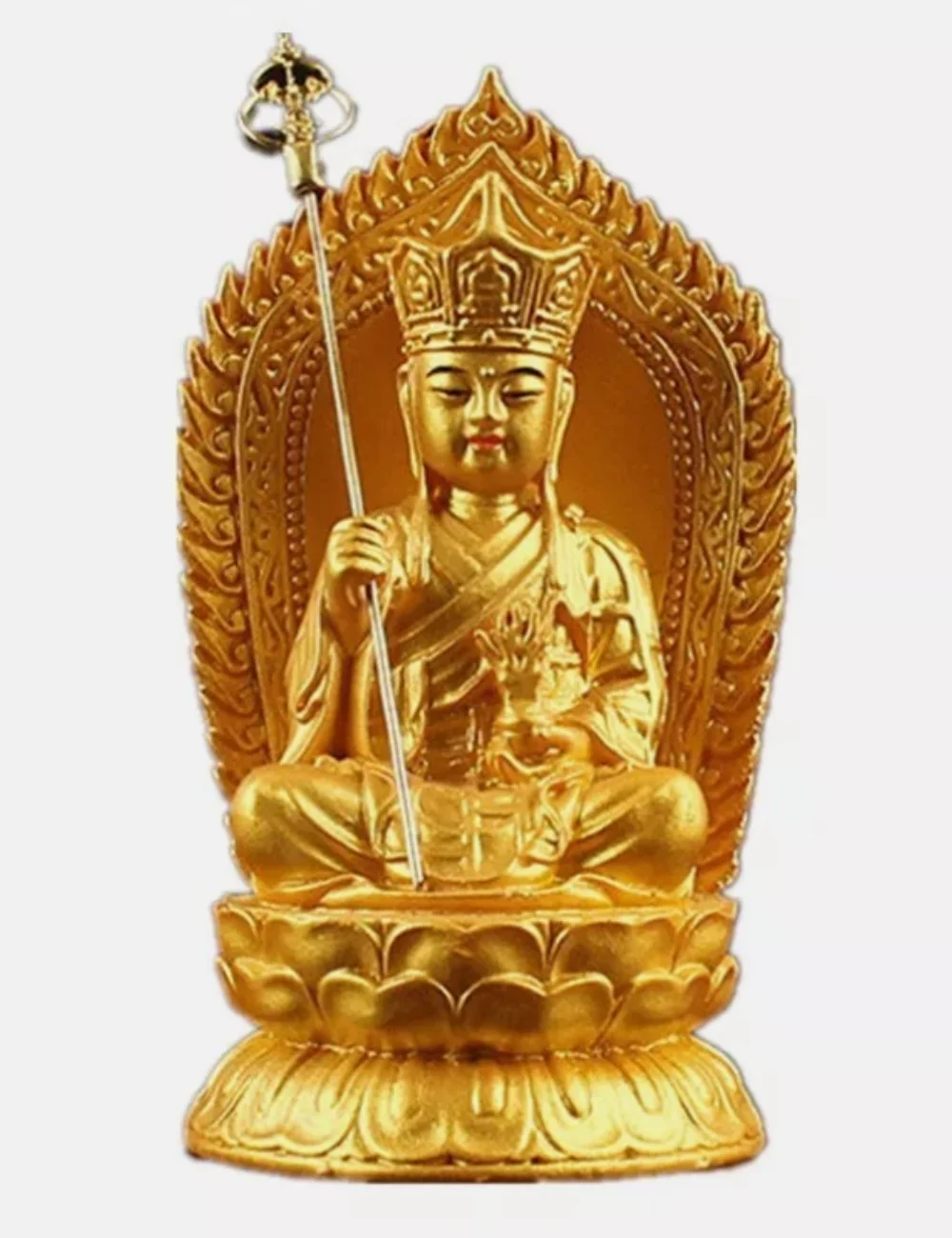 

3,8-дюймовая смоляная статуя бодхисаттвы Кsitigarbha, тибетский буддизм, статуя Будды
