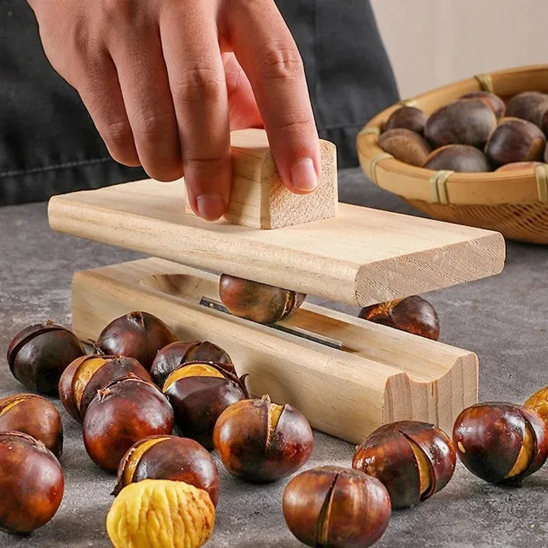 

Home Cross Open Chestnut Tool Cone Openers Chestnut Artefacts Solid Wood Peeling Raw Chestnut Lotus Seed Machine New