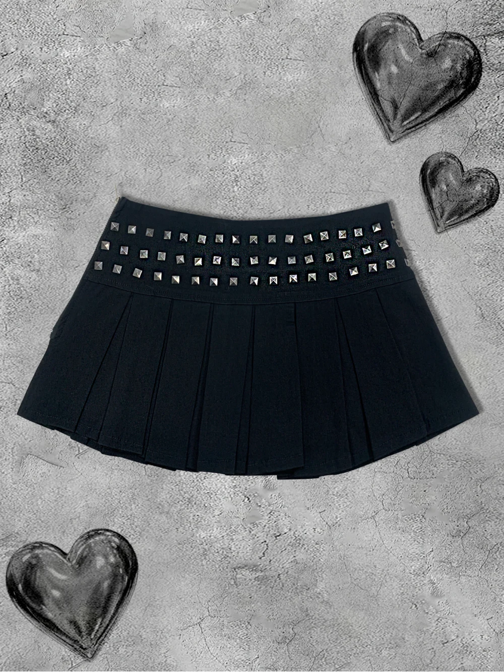 

2026 New Women's Summer Diamond Hot Stamping Pleated Skirt Personality Versatile A-Line Mini Skirt
