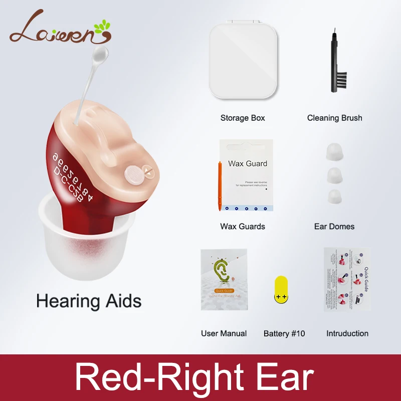 Hearing Aid Invisible Adjustable Wireless Hearing Aids Mini CIC Left/Right Ear Sound Amplifier For Adults Elderly Severe Loss