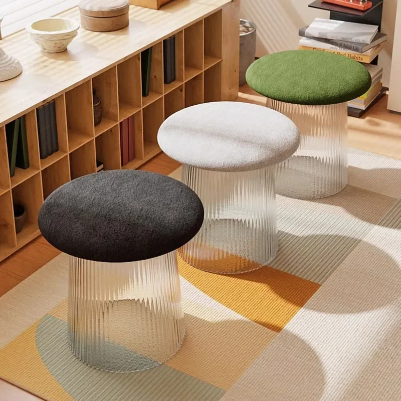 Plastic Modern Vanity Chair Portable Round Living Room Makeup Stool Hallway Small Taburetes Altos Cocina Garden Furniture Sets