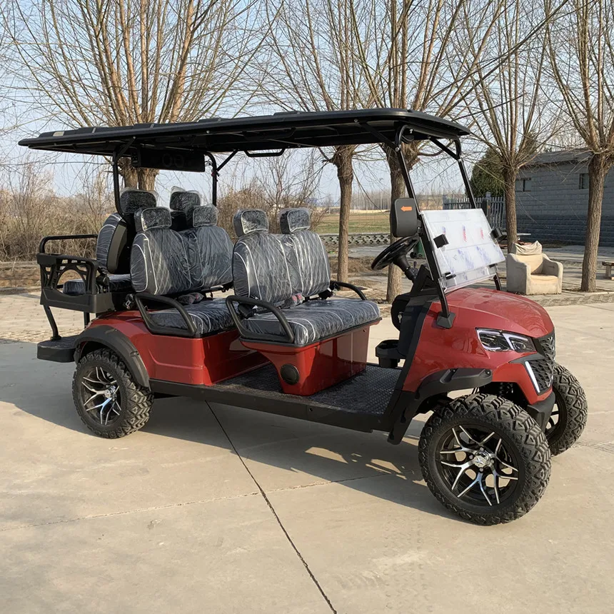 Luxury Design 2/4/6-Seater Golf Cart 48V 72V Lithium Battery Disc Brake Electric Sightseeing Golf Cart With Sunshine Curtain