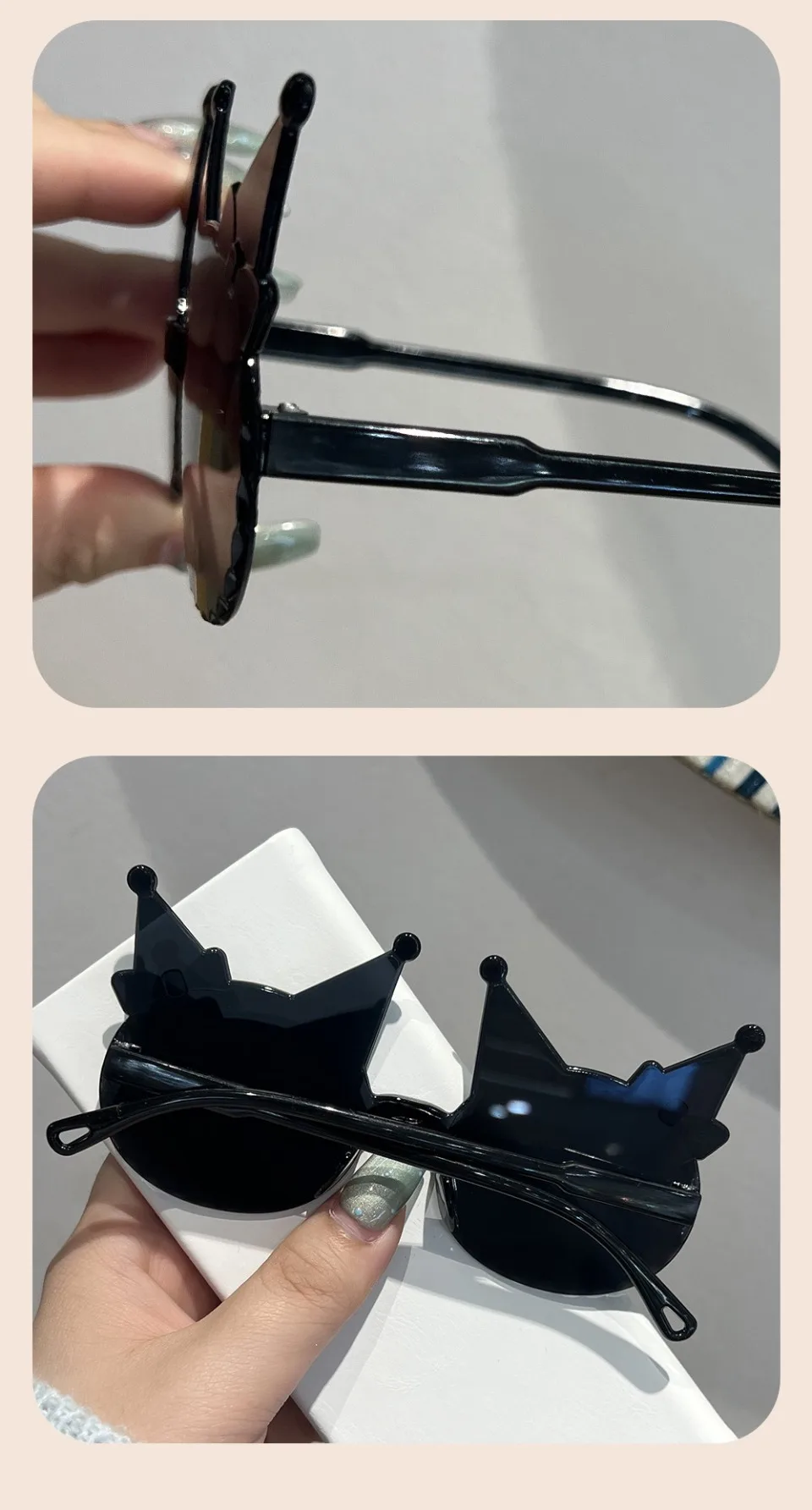 Randlose, kätzchenförmige Sonnenbrille für Mädchen, 2025, neue Farbverlaufs-Sonnenbrille mit mehrfarbigem Dekor, niedliche Bonbonfarben-Kindertöne – Detail 6