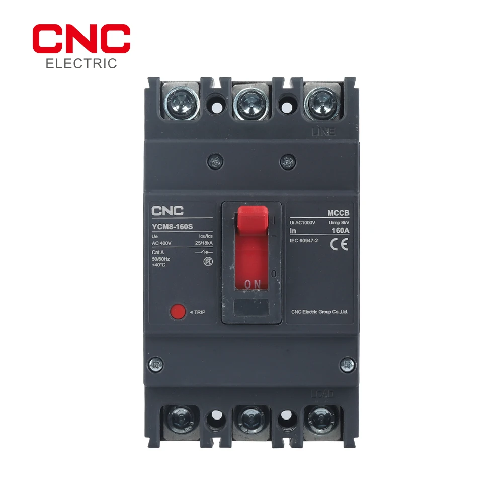 CNC YCM8-160S MCCB 3P AC400V 25/18kA Fixed Moulded Case Circuit Breaker Power Distribution Protection