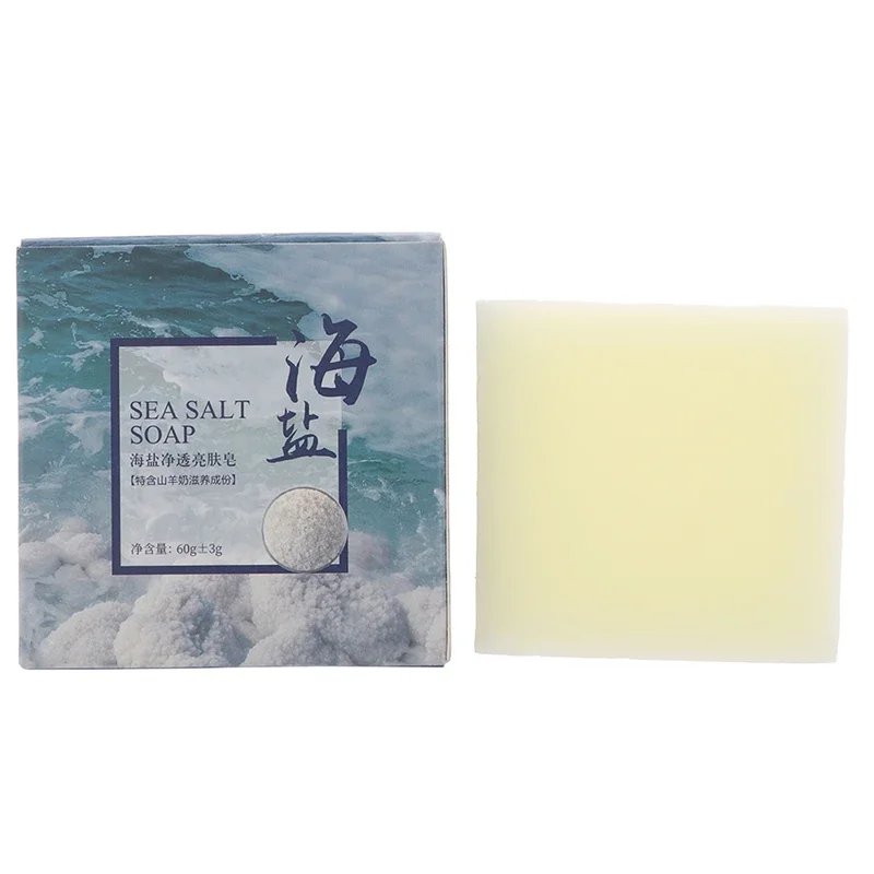 Skin Care Oil-Control Face Soap Goat Milk Sea Salt Soap Cleaning Nourishing  Whitening Acne Treatment Mite Removal