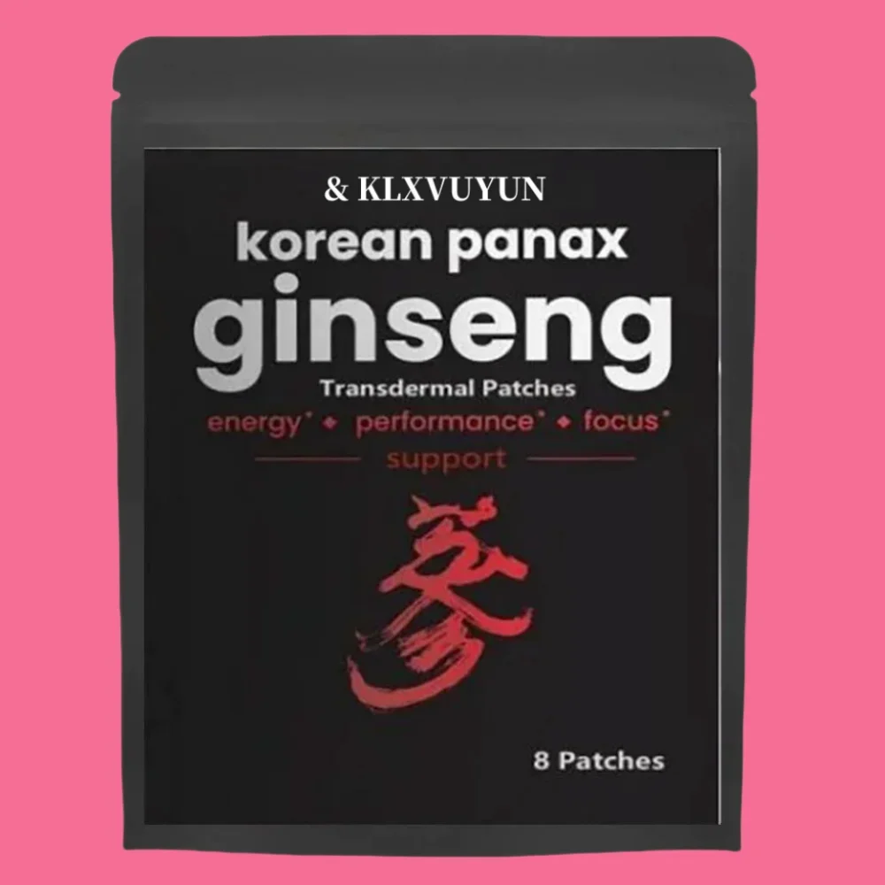 Korean Red Panax Ginseng 5000mcg Transdermal Patches Set - Strength Root CT Powder Supplement with High Ginsenosides - 8 Patches