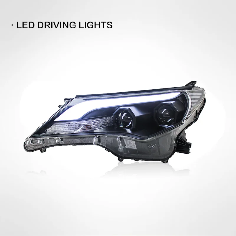 Suitable for Toyota RAV4 2013-2015 headlight assembly modified light guide LED daytime running light lens xenon headlight