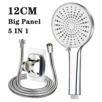 Large Panel Shower Head Pressurised Five-speed Adjustable Shower Rainfall High Pressure Shower Head Bathroom Shower Accessories