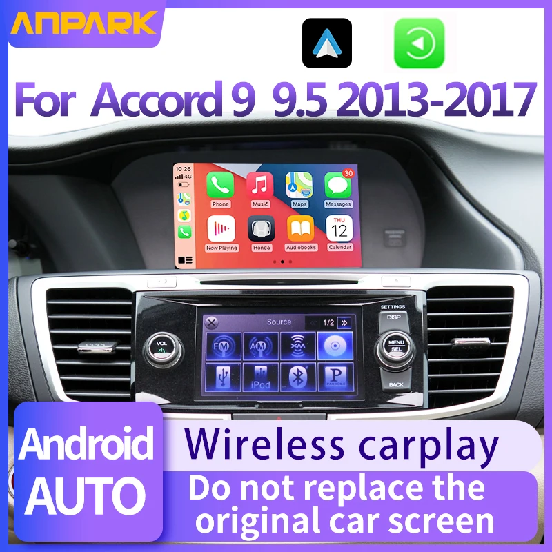 Car Media Player For Honda Accord 9 9.5,2013 2014 2015 2016 2017 5G Wireless Carplay Android Auto Bluetooth Phones, Music - Image 2