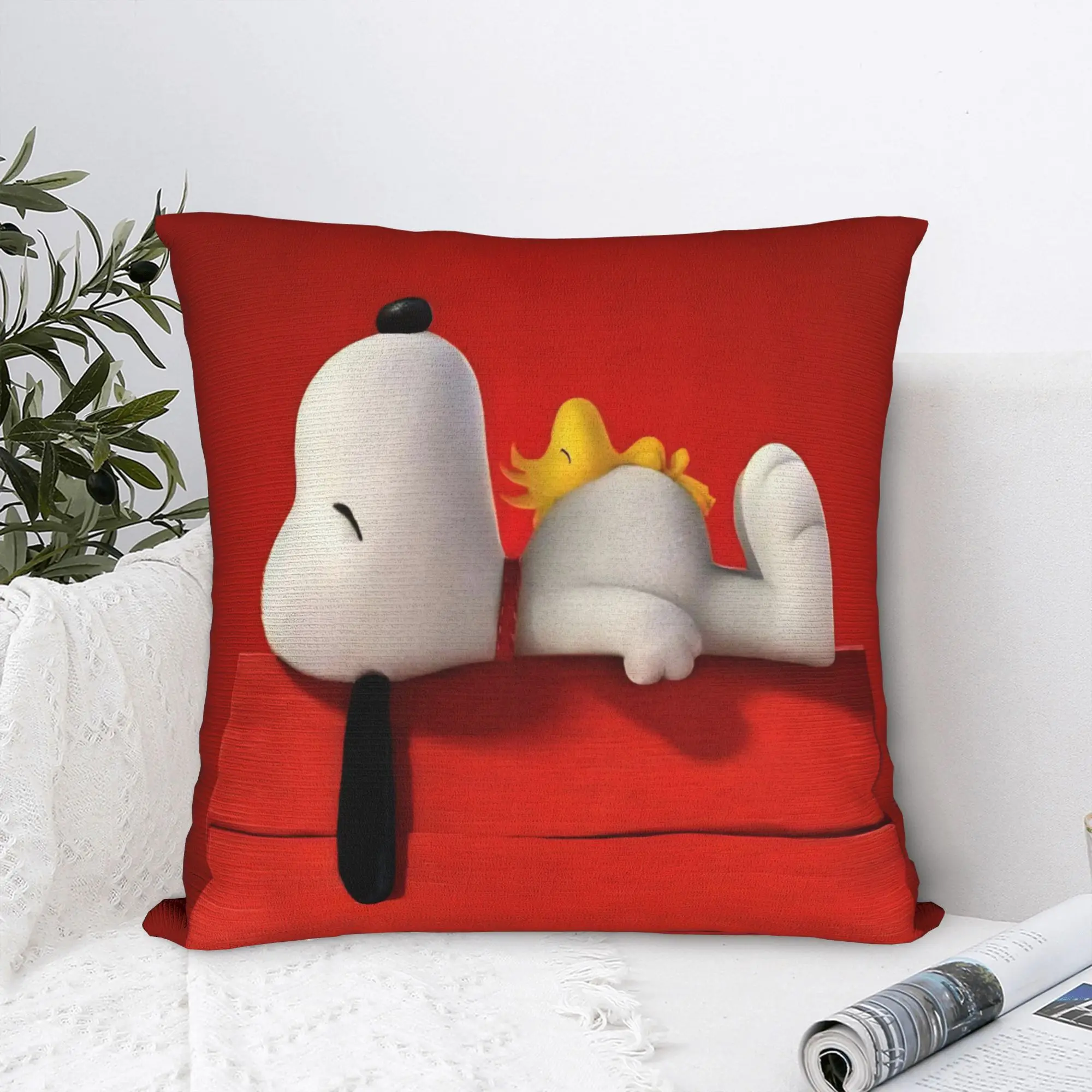 S-Snoopys Movie Pillowcase Polyester Cushion Cover Gift Cute Dogs 90s Throw Pillow Case Cover Car Wholesale 18'