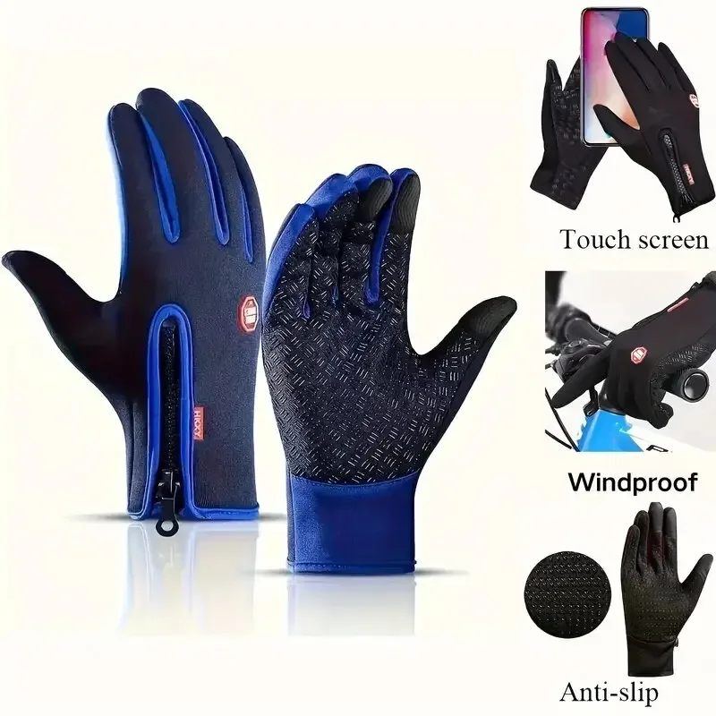 

Ski Gloves Grab Velvet Touch Screen Gloves Autumn and Winter Warm Plus Velvet Cold Proof Waterproof Outdoor Riding Model