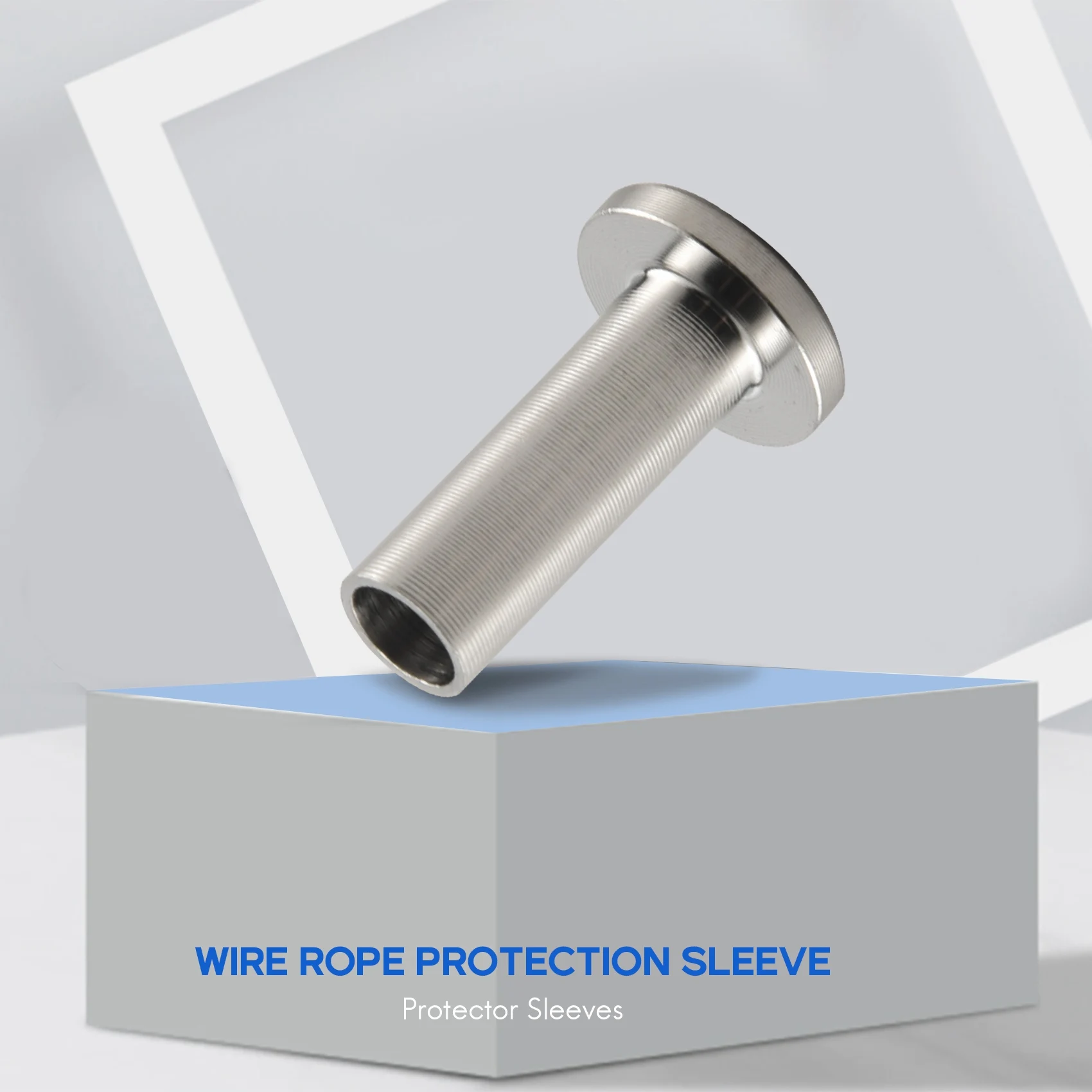FTGT-40 Pack T316 Stainless Steel Protector Sleeves For 1/8 inch Wire Rope Cable Railing DIY Balustrade with 1Pc Drill Bit