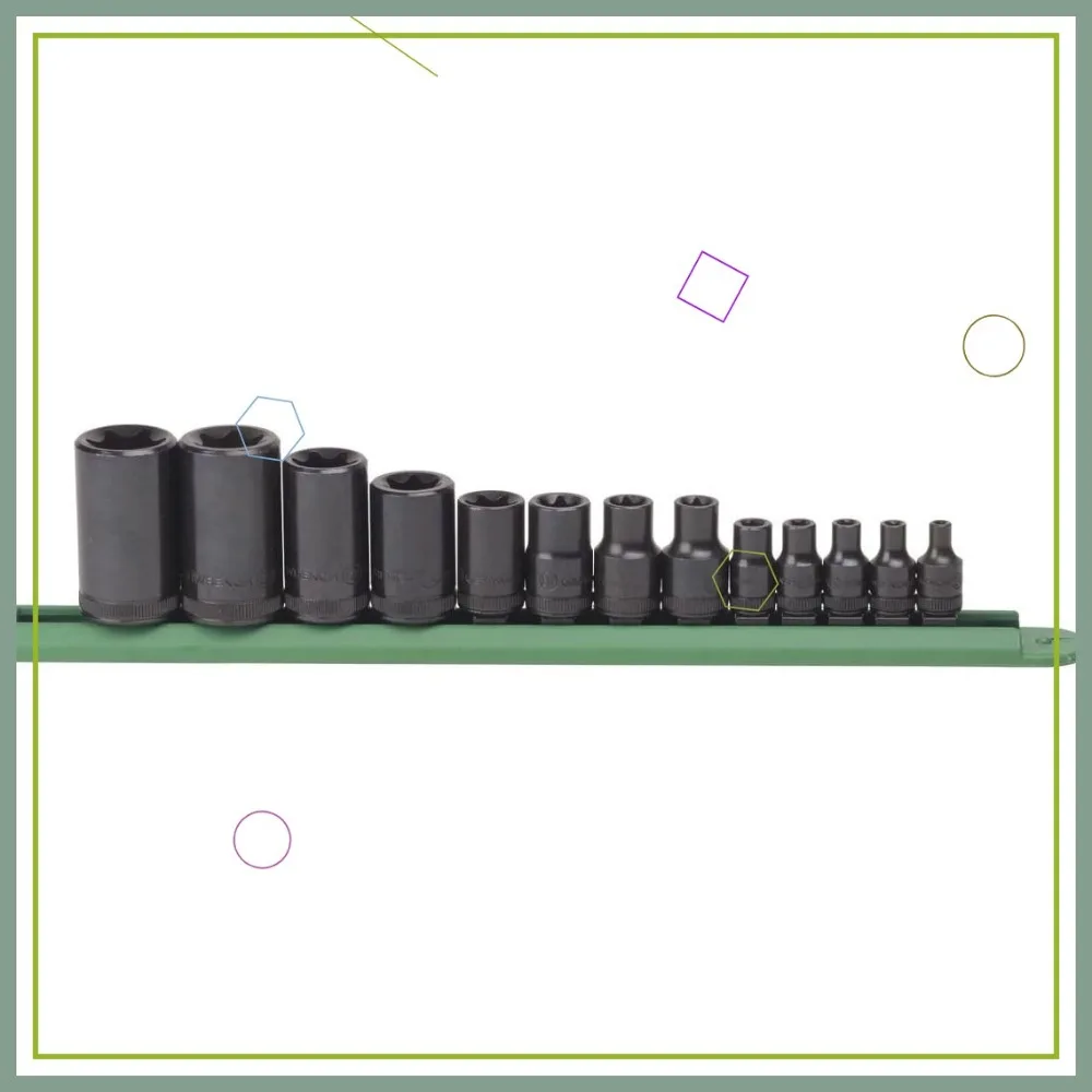 

Набор внешних головок Torx из 13 предметов с приводом 1/4 дюйма, 3/8 дюйма и 1/2 дюйма, размеры для ремонта автомобилей