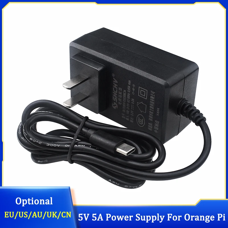 adaptador-de-alimentacao-5v-5a-com-porta-tipo-c-carregador-com-plugue-opcional-eu-us-au-uk-cn-para-orange-pi-5-pro-max-ultra-rv2