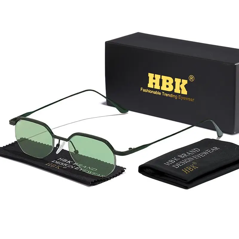 HBK Retro-Sonnenbrille für Herren, polygonal, Punk, kleine Halbrahmen-Sonnenbrille für Damen, Geschäftsreisen, Party, Brillen, Sommerstil – Detail 9