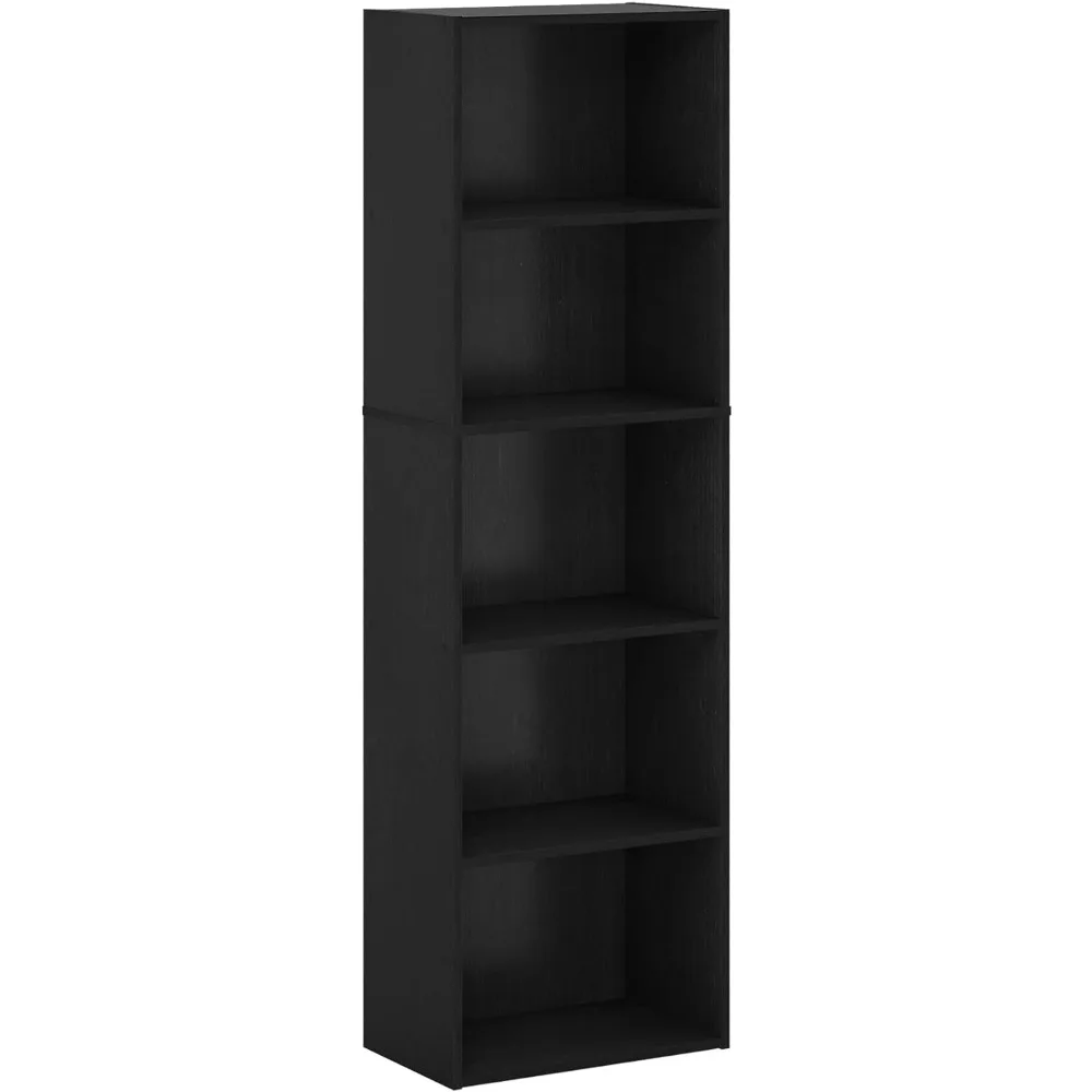 Furinno Luder Bookcase / Bookshelf / Storage Shelves, 5-Tier, Blackwood