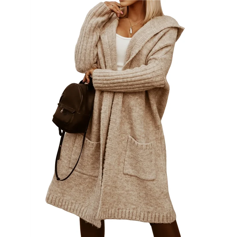 

【FAVORITE!】Womens Long Cardigan Oversized Hooded Casual Long Sleeves Solid Color Letter Printed Sweater Outwear