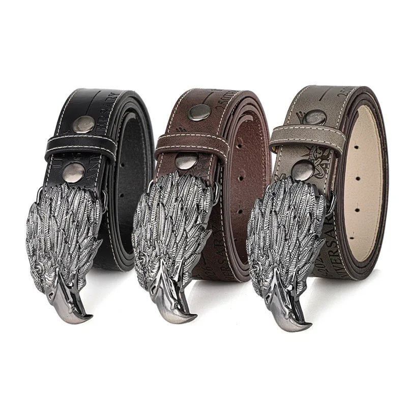 Fashion 250th Anniversary of USA Retro Eagle Head Buckle Belt - Commemorative Related to Independence Day in the United States