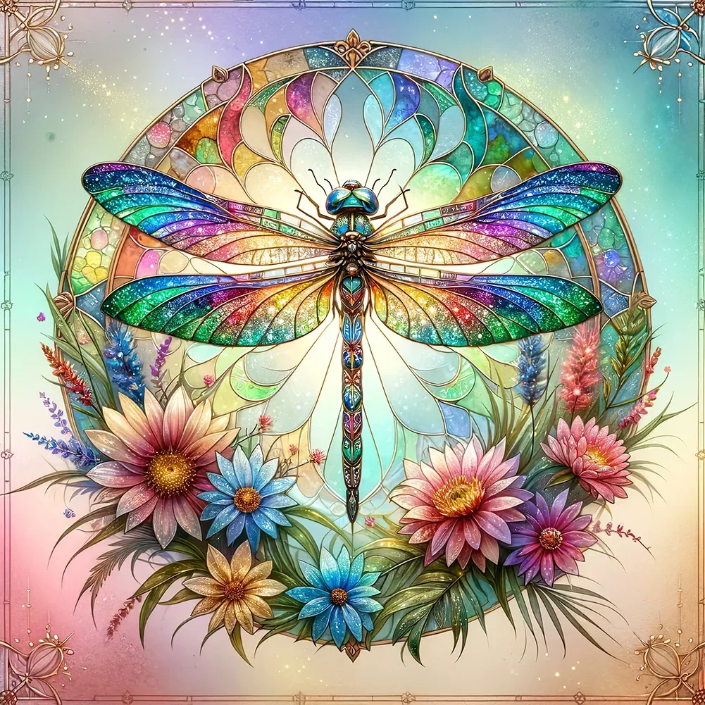 Sunature Full Sunshine Diamond Painting Art Full Square Round Drills Dragonfly Diamond Painting Kits Sunshine And AB Drills (5-1