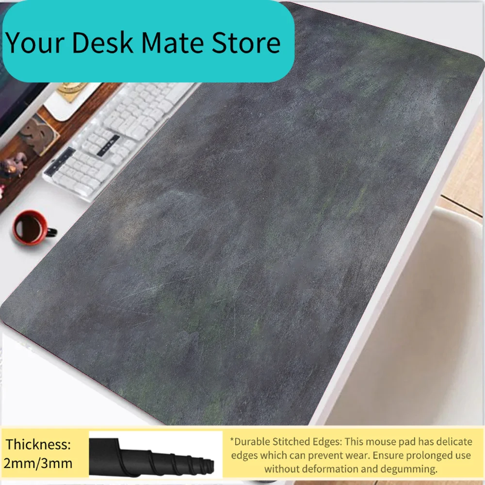 

Большой игровой коврик для мыши и клавиатуры из серого мрамора, настольный коврик для компьютера, офисный коврик для стола, нескользящий коврик для геймеров