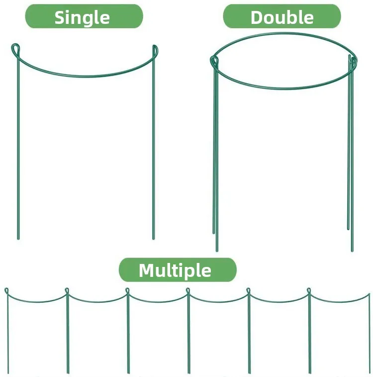 10PCS Single Ring Bracket Floral Pillar Plant Pillar Flower Support Garden Post Semicircular Wrought Iron Ring Fast Delivery