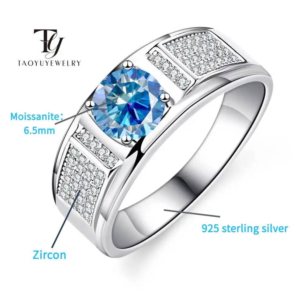 Echte 1,0 Karat Moissan ite Ring für Männer reine solide 18 Karat Weißgold Ringe d Farbe Diamant Verlobung Ehering Schmuck Geschenk