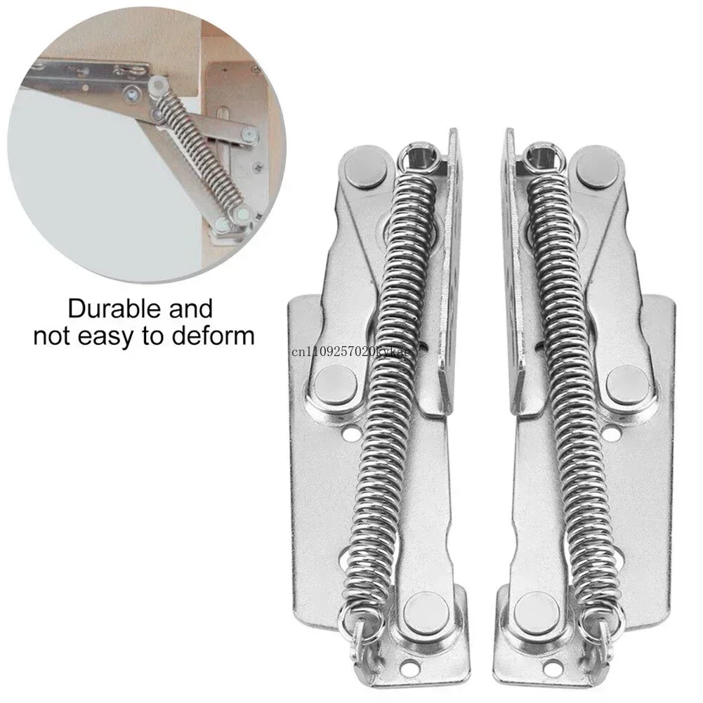 1 Pair Triangular Spring Hinge for Sofa Cabinet Bed Lift-Up Flap Support Adjustable Opening Storage with Support