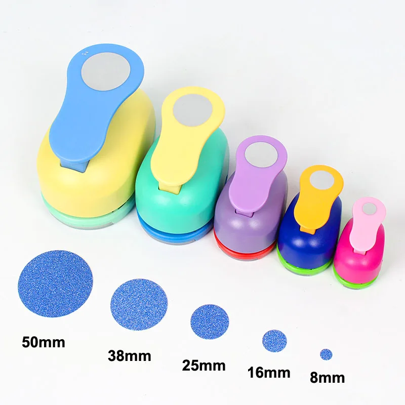 50mm 38mm 25mm 16mm 8mm Round Circle Craft Paper Cutter Scrapbooking School Puncher EVA Hole Punch Sun Grape