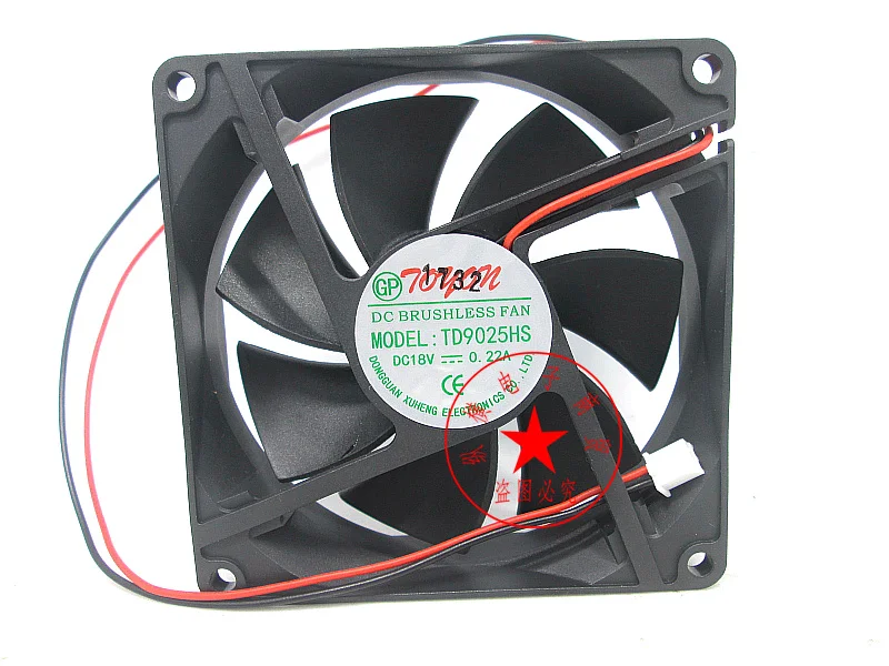 

TONON TD9025HS DC 18V 0.22A 90x90x25mm 2-Wire Server Cooling Fan