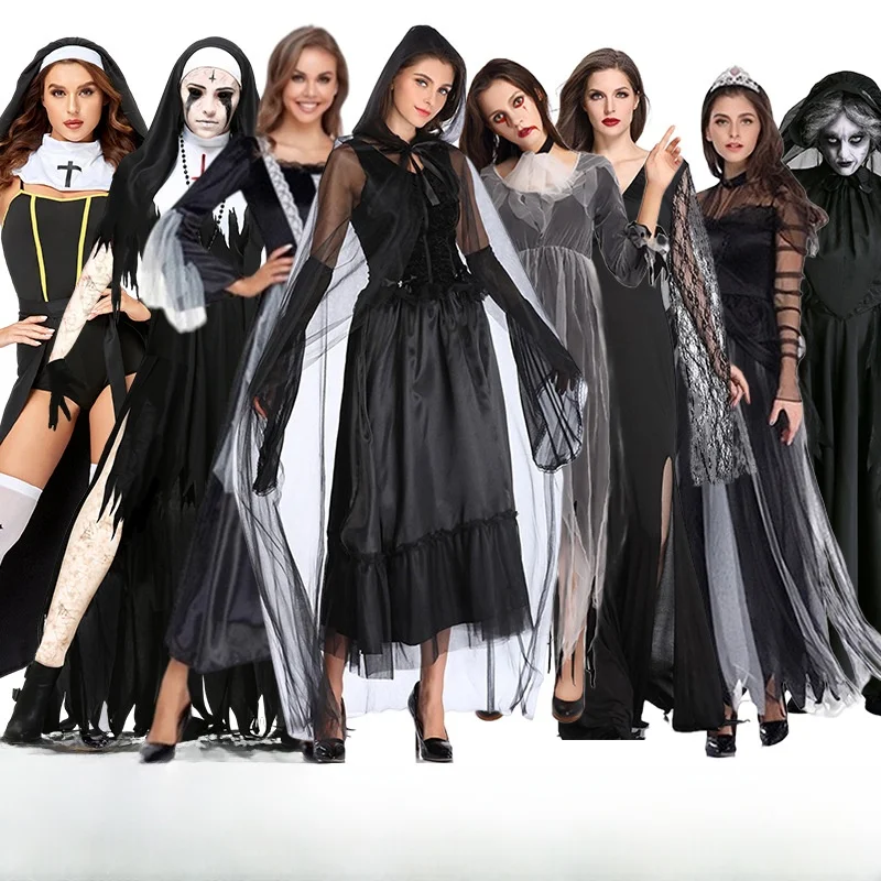 

Black Halloween Costume Angel Cosplay Ghost Bride Performance Clothes New Arrival Women's Traditional Chinese Ethnic Stage Co...