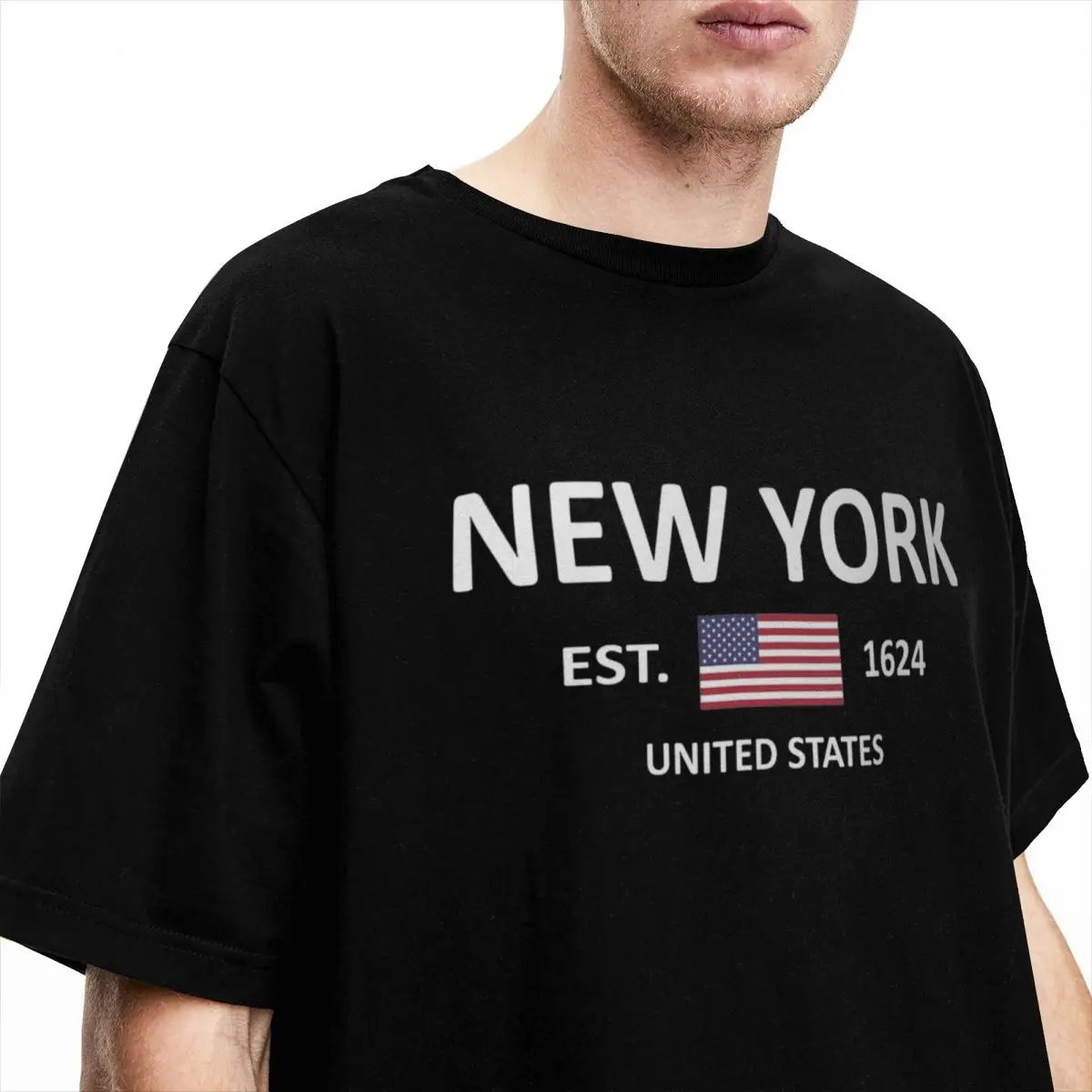 Mens T Shirt New Cool York T-Shirts Harajuku Fashion Trendy Summer Tees Streetwear Loose Cotton Tops Gift