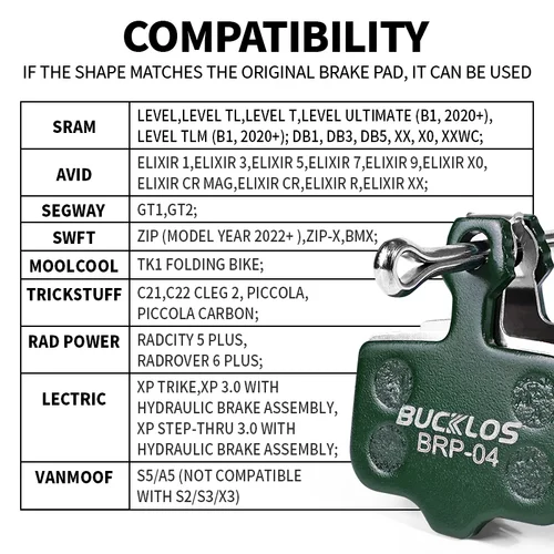 Imagen 2 del producto Pastillas de freno de disco hidráulicas de cerámica BUCKLOS para SRAM AVID ELIXIR 1/2/4/6/8/10 pares de pastillas de freno de disco resistentes al desgaste