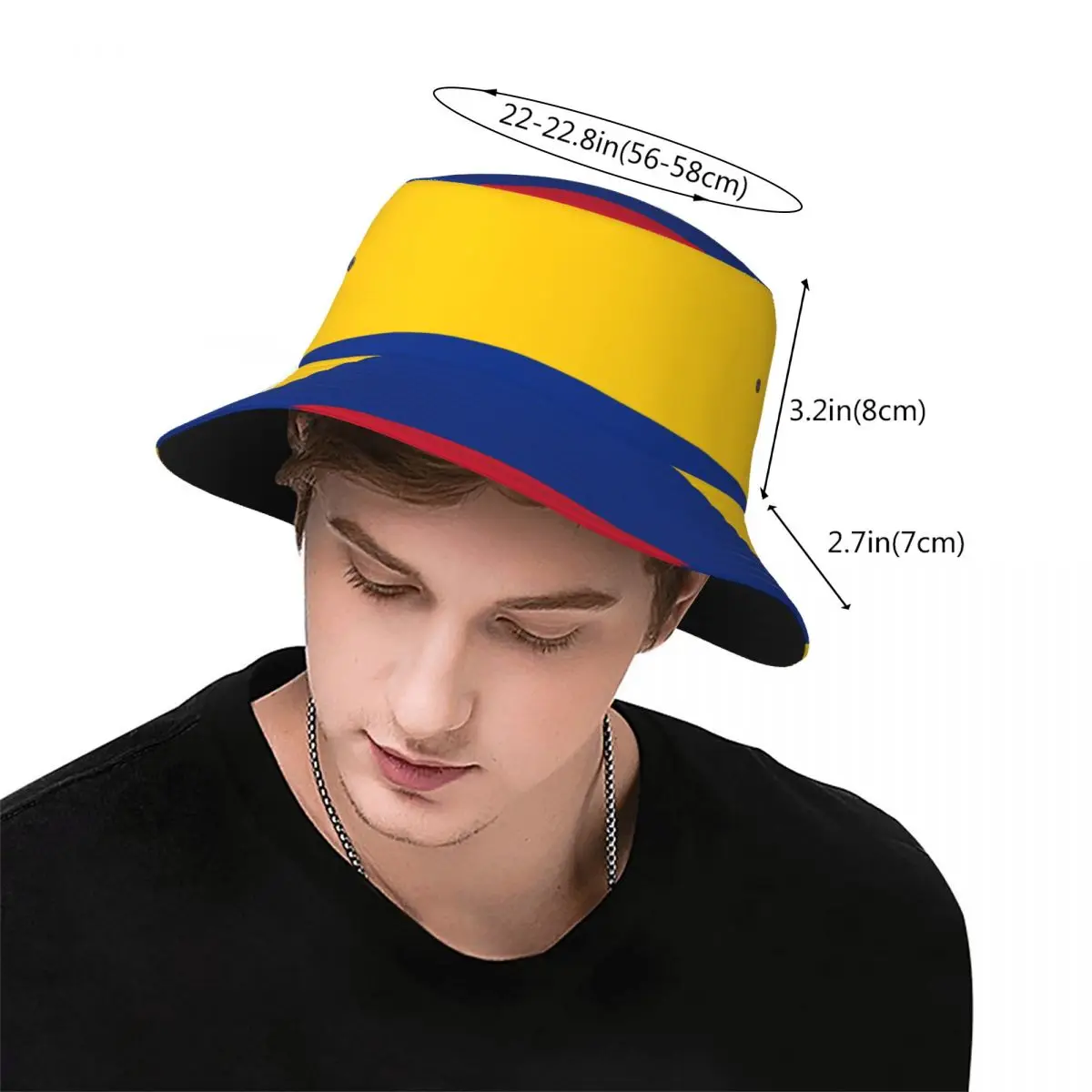 Flag Of Colombia Bucket Hat Summer Hats Fisherman Hat Foldable Women Men Sunscreen Shade Caps