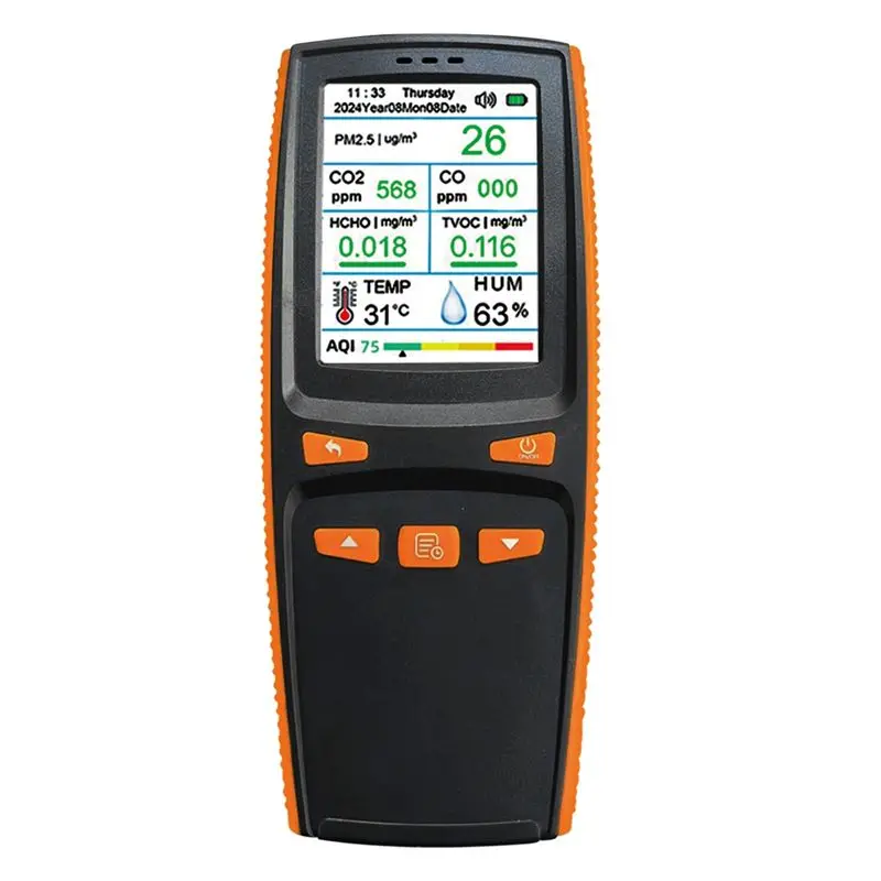 B62B-Data Storage& Download Support 9-In-1 Air Quality Monitor CO/CO2/PM2.5/HCHO TVOC Detection