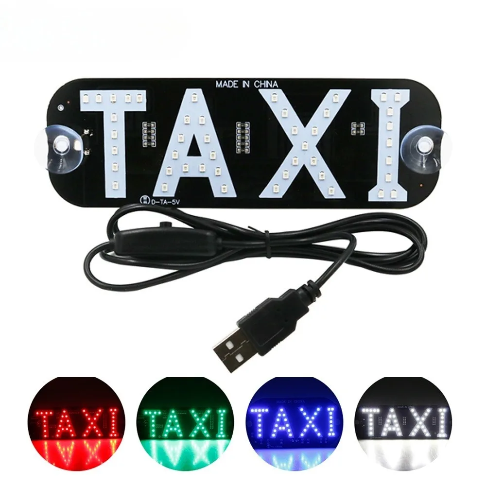 For TAXI Cars LED Sign Light Colorful TAXI Logo Light Halloween LED Atmosphere Lamp Warning Lamp RGB Christmas Atmosphere Light