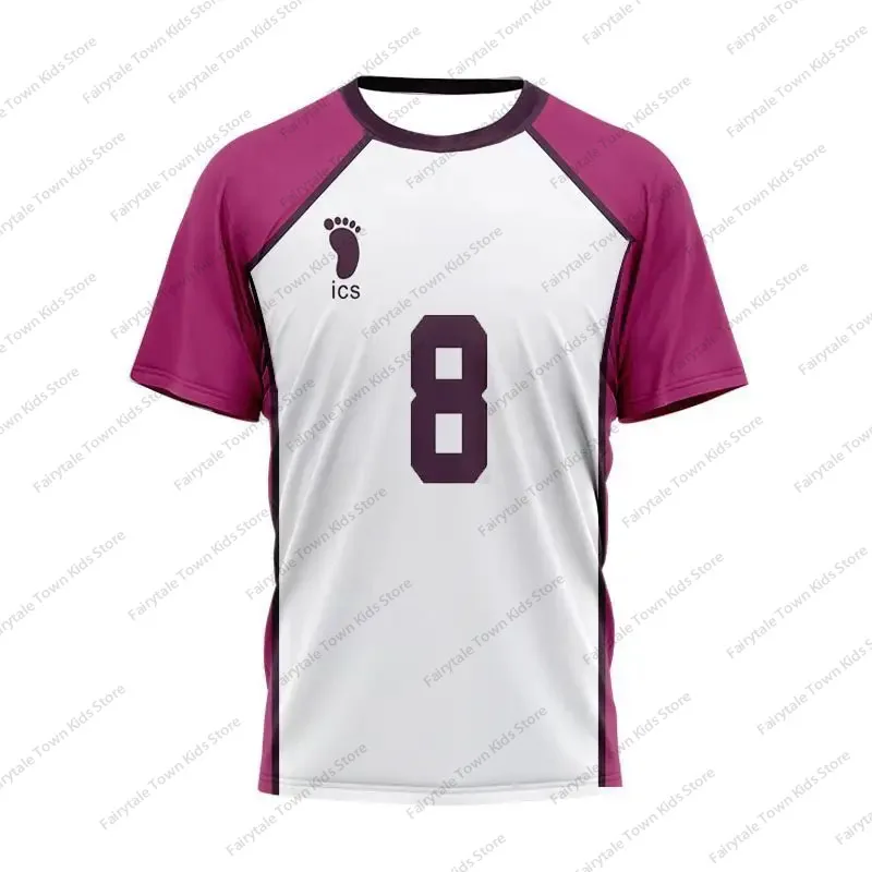 

2024 New Summer Boys and Girls Volleyball Jerseys Team Uniform Training Clothes Haikyuu Short Sleeve Tops T Shirt For Kids/Adult