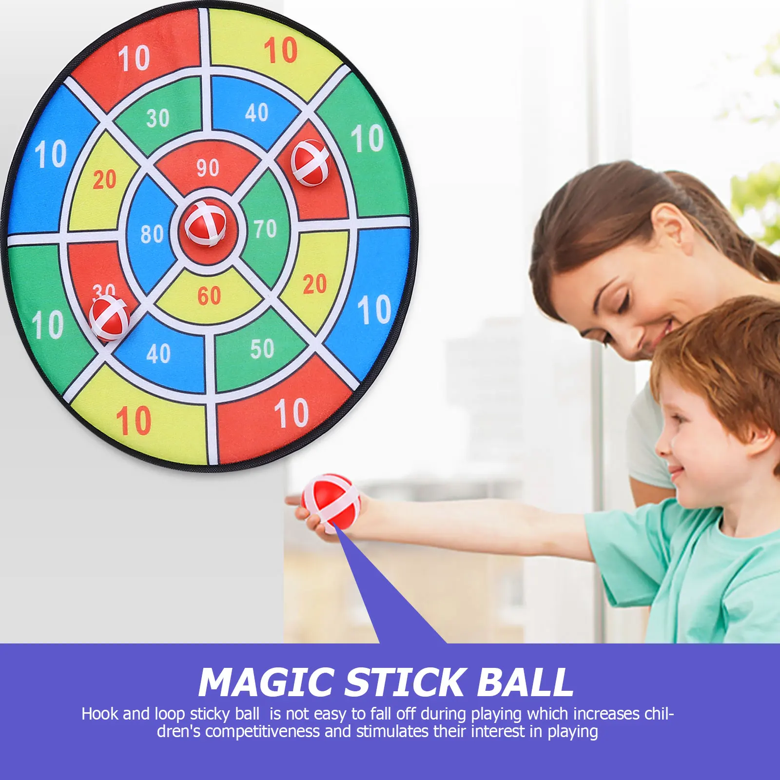 

Dart Board Toy Set Sticky Balls Kids Plate Educational Plaything Premium Materials Lightweight Portable Fun Sports Game