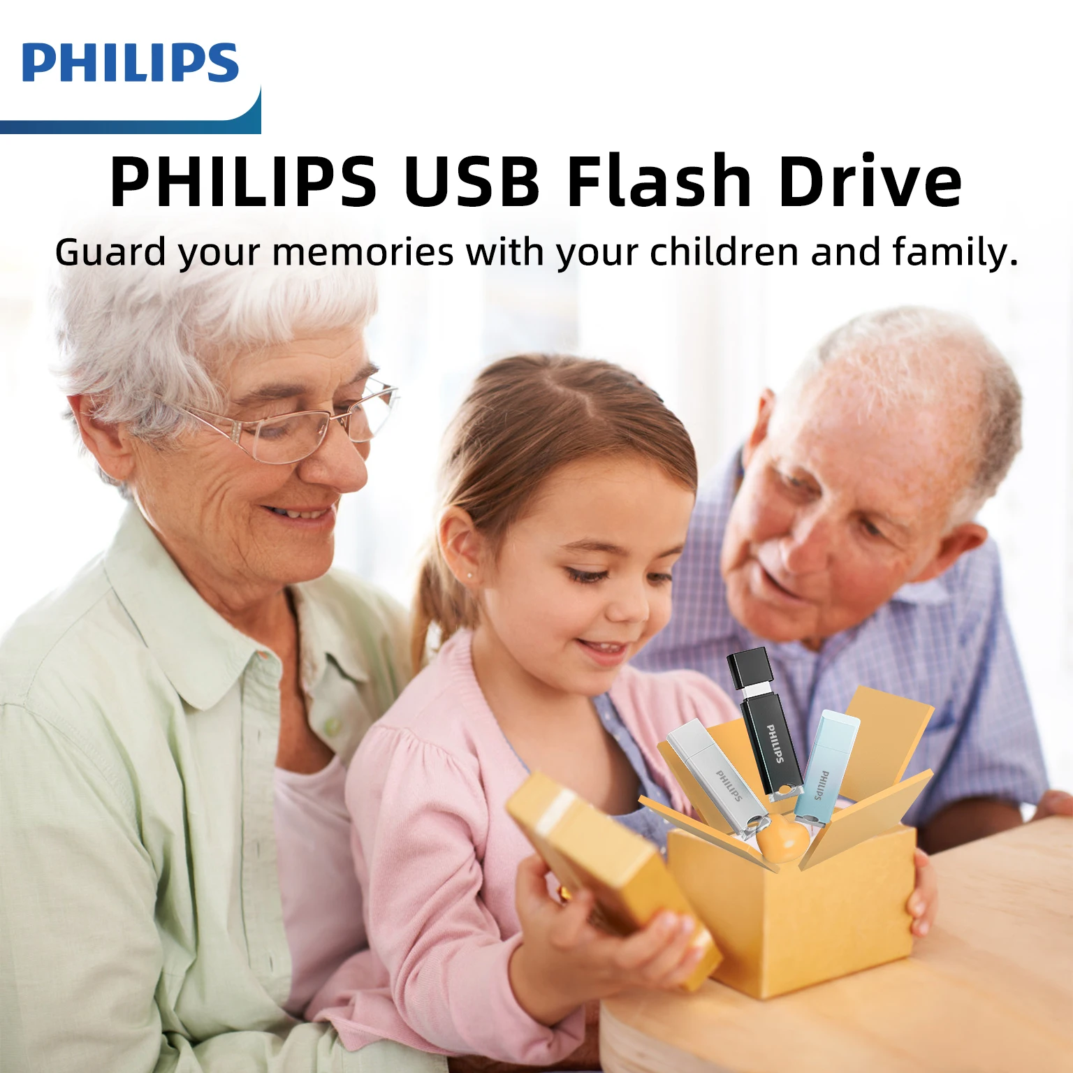 USB-флеш-накопитель PHILIPS USB 2,0, 8-64 Гб