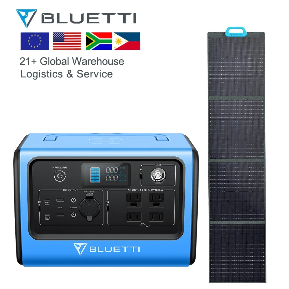 Bluetti EB70+PV120 Solar Panels UPS Portable AC Charging Power Station 1000 watt Solar Generator