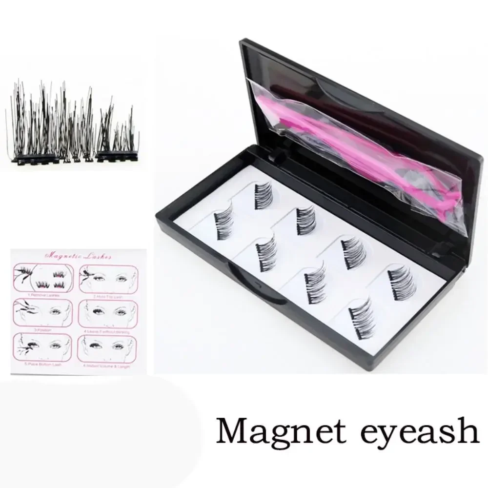 New Natural Look Magnetic Eyelashes Half Eye No Glue Magnetic Lashes Reusable with Tweezers False Eyelashes