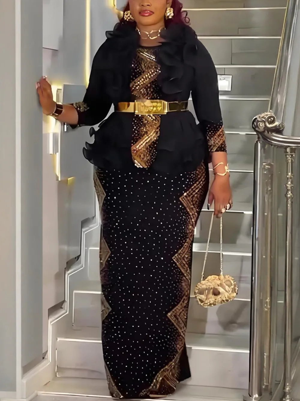 Vestidos Africanos de Lujo con Lentejuelas para Mujer, Vestidos de Novia Turcos, Vestidos Elegantes de Lujo para Mujer, Vestido Africano 2026