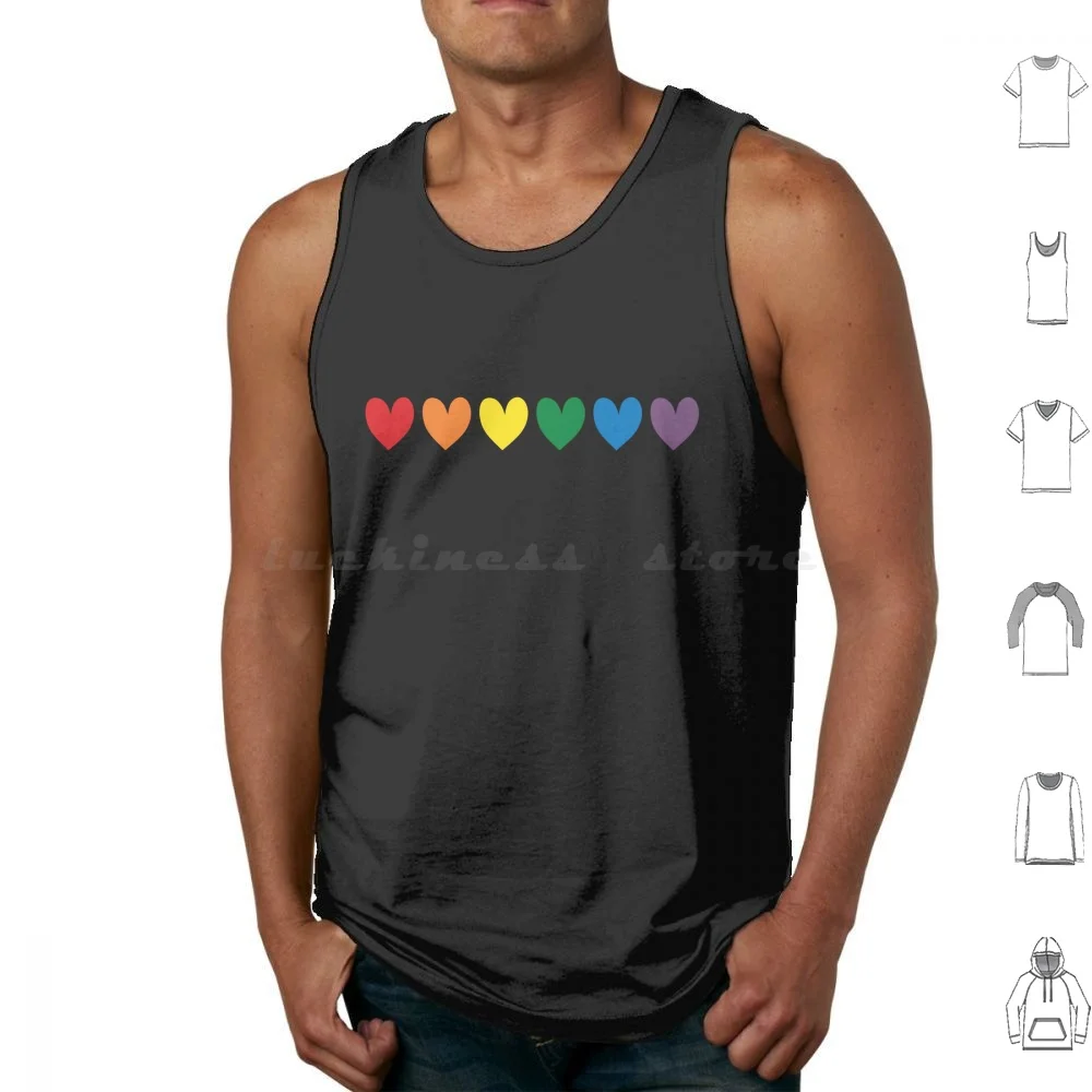 Rainbow Pride Hearts And Stuff Proud Queer Tank Tops Vest Sleeveless Pride Queer Bisexual Pride Rainbow Non Binary Ally Love