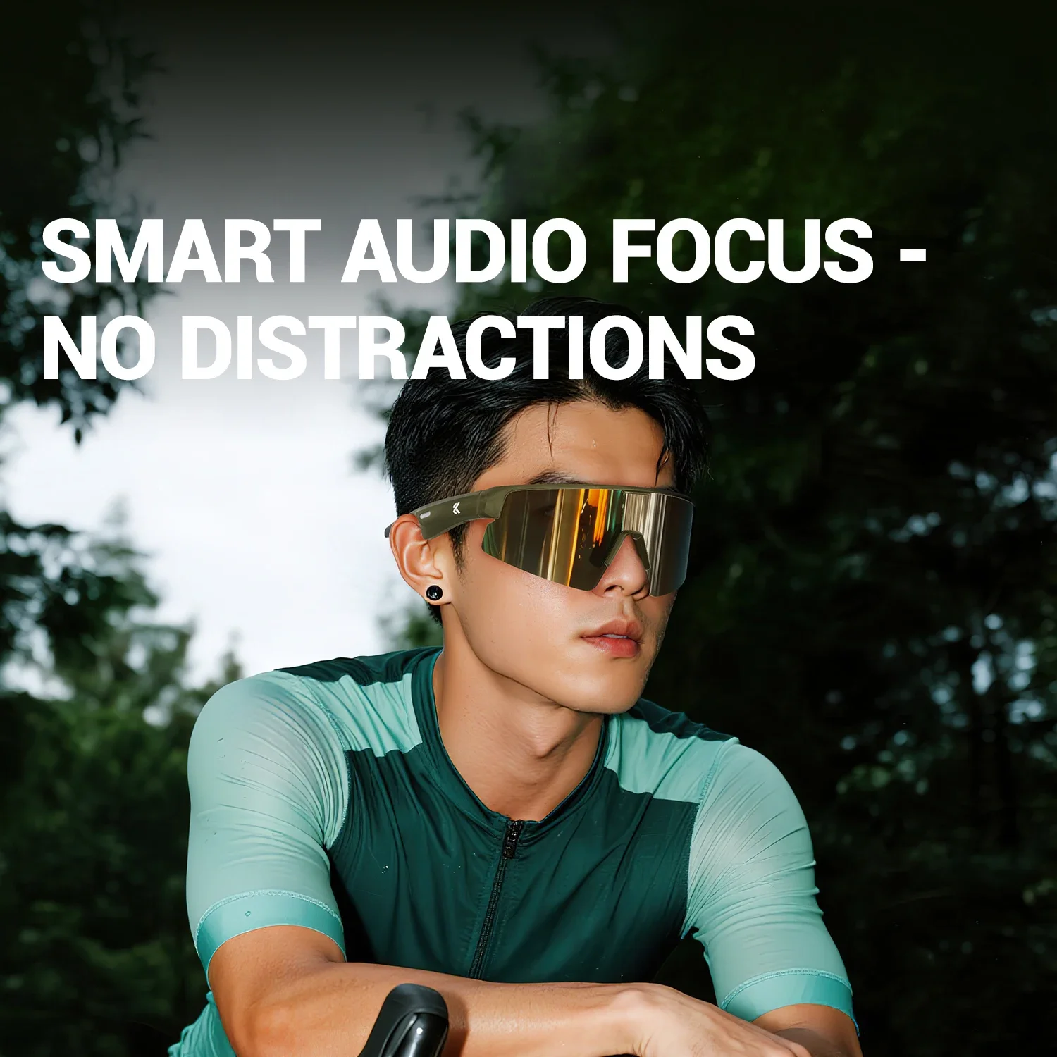 KAPVOE New Cycling Glasses Photochromic Wireless Bluetooth Sports Sunglasses Men Women Outdoor UV400 Goggles Water Proof Glasses