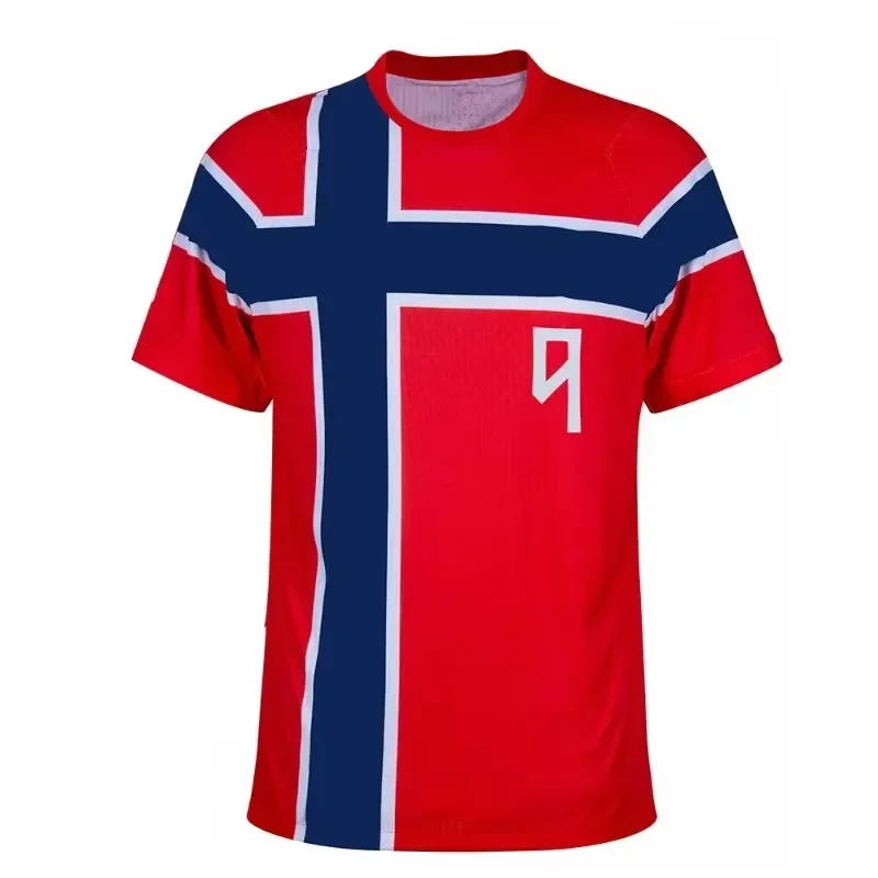 2026 Summer New Haaland #9 Norway Soccer Jersey Unisex Breathable 3D Print Football Shirt Sports Training Uniform for Men