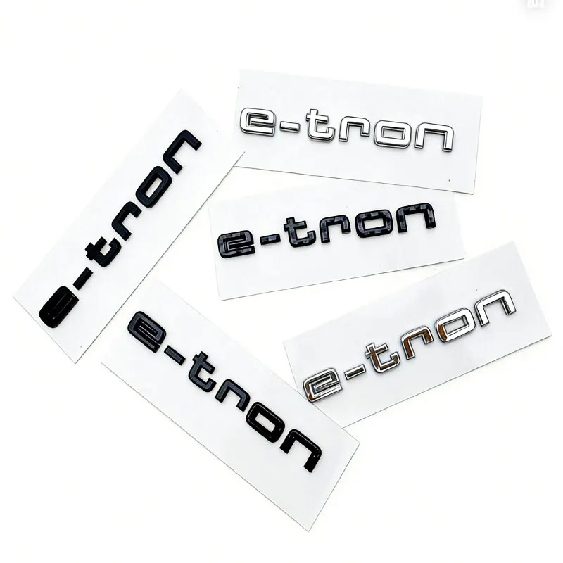 E-Tron Mark Emblem Car Stickers for Audi New Logo Pure Electric Tail Rear Refit Displacement Sign Decoration Label Accessories view 3