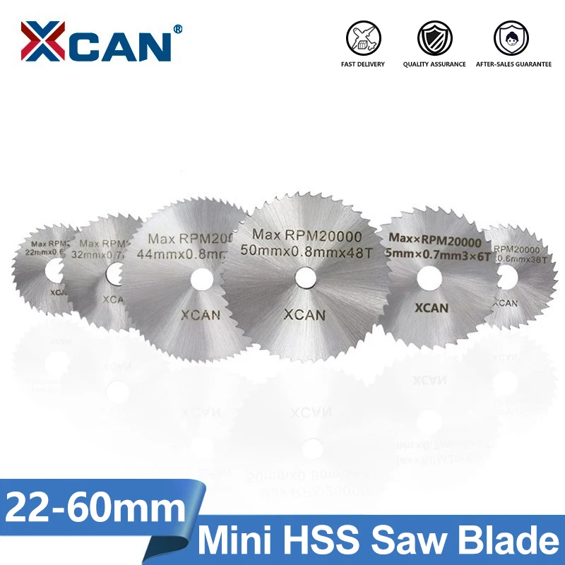 XCAN Saw Blade 22-60mm Mini Circular Saw Blade Fit on Dremel Rotary Tools HSS Steel Cut Off Disc for Wood PVC Plastic 